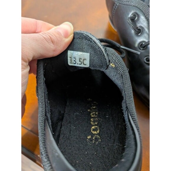 Sogebo Split Sole Children's Tap Dance Shoes Black Size 13.5C Kids Leather - Picture 4 of 6